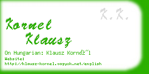 kornel klausz business card